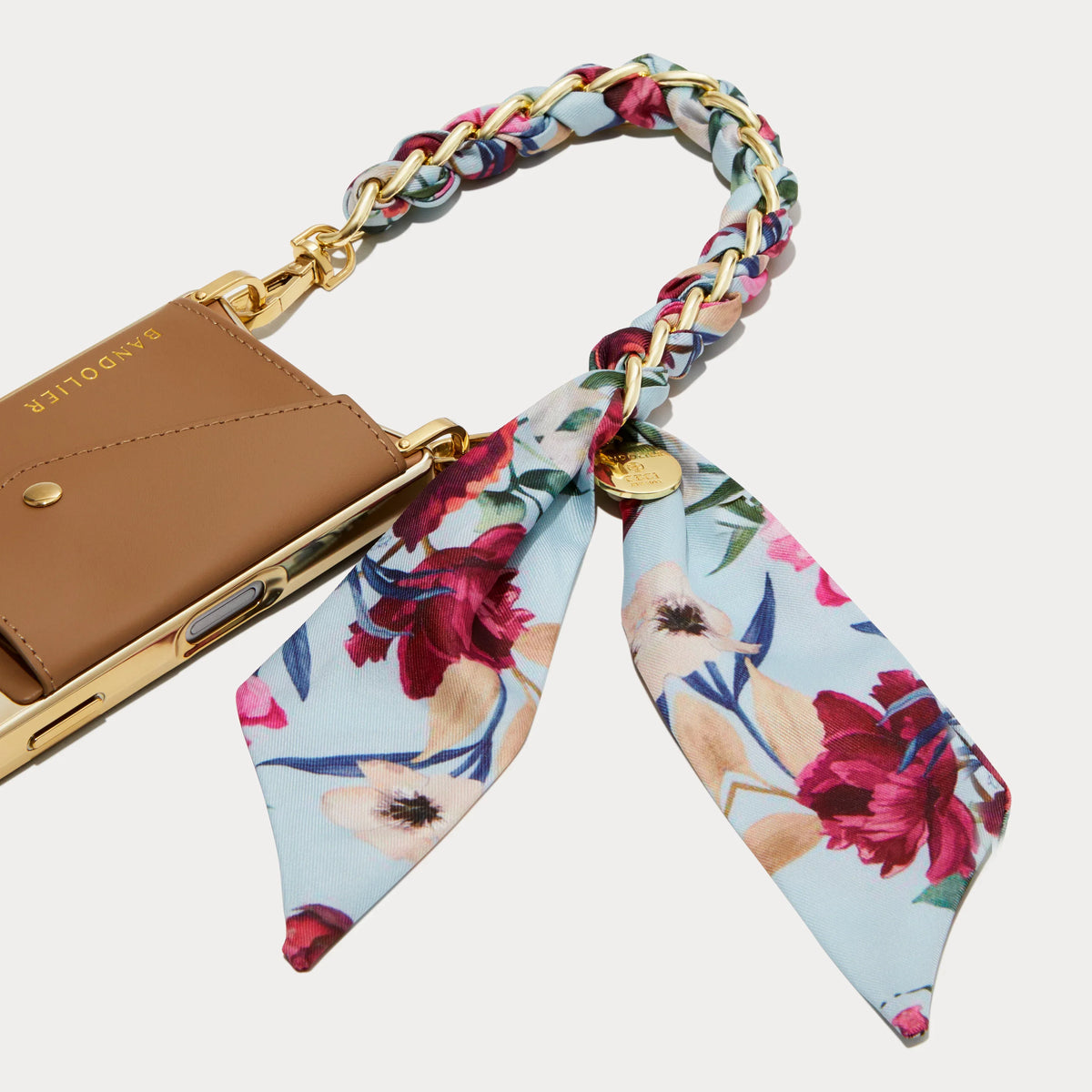 Scarf Twilly Wristlet - Ceci Blue Floral/Gold