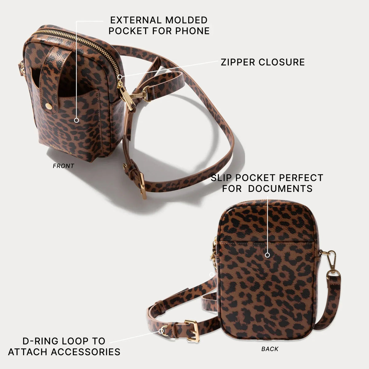 Dillon Bag - Leopard/Gold