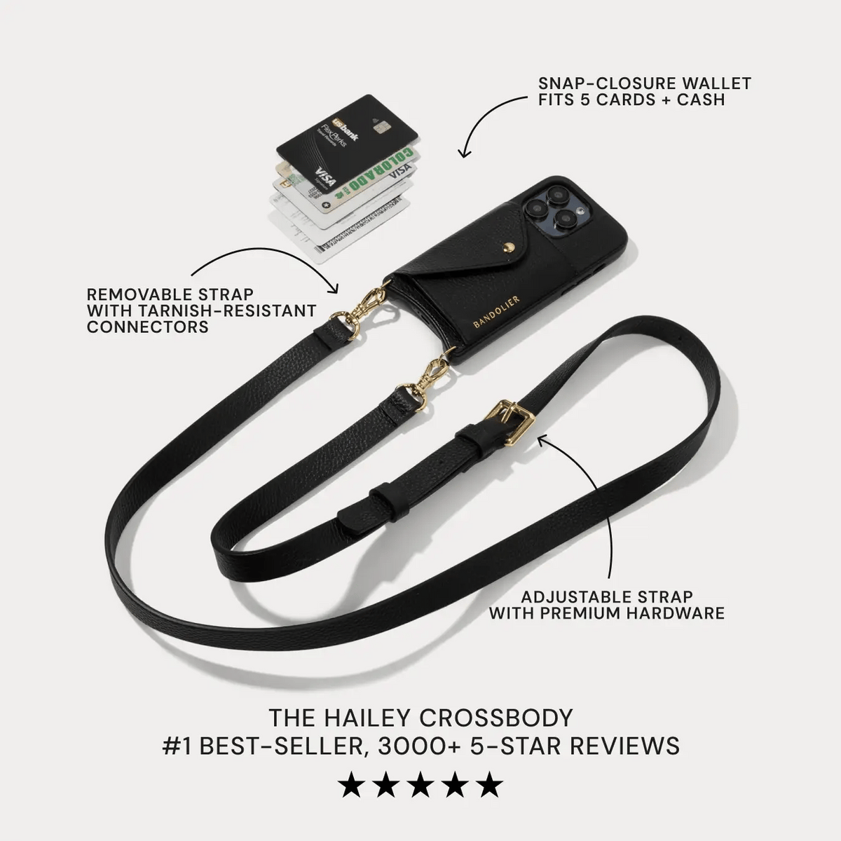 Large Expanded Pouch Set - Black/Gold
