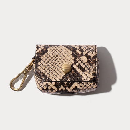 Avery AirPods Clip-On Pouch - Grey Snake/Gold