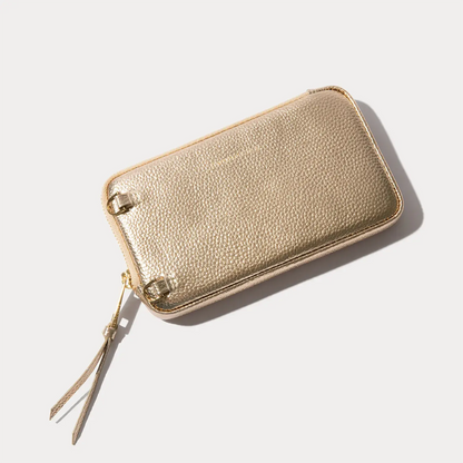 Expanded Zip Pouch - Metallic Gold/Gold