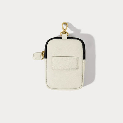 Mini Zip Clip-On Pouch - Ivory/Gold