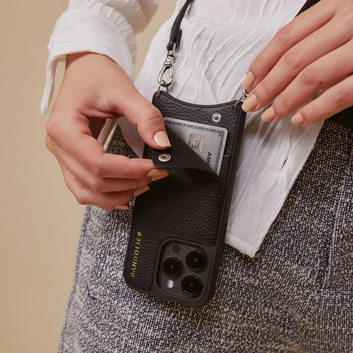 Emma Pebble Leather Crossbody Bandolier