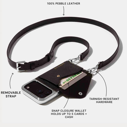 Hailey Pouch Set - Black/Chrome Silver