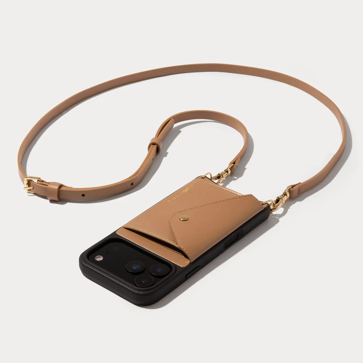 Donna Side Slot Crossbody Bandolier - Tan/Gold