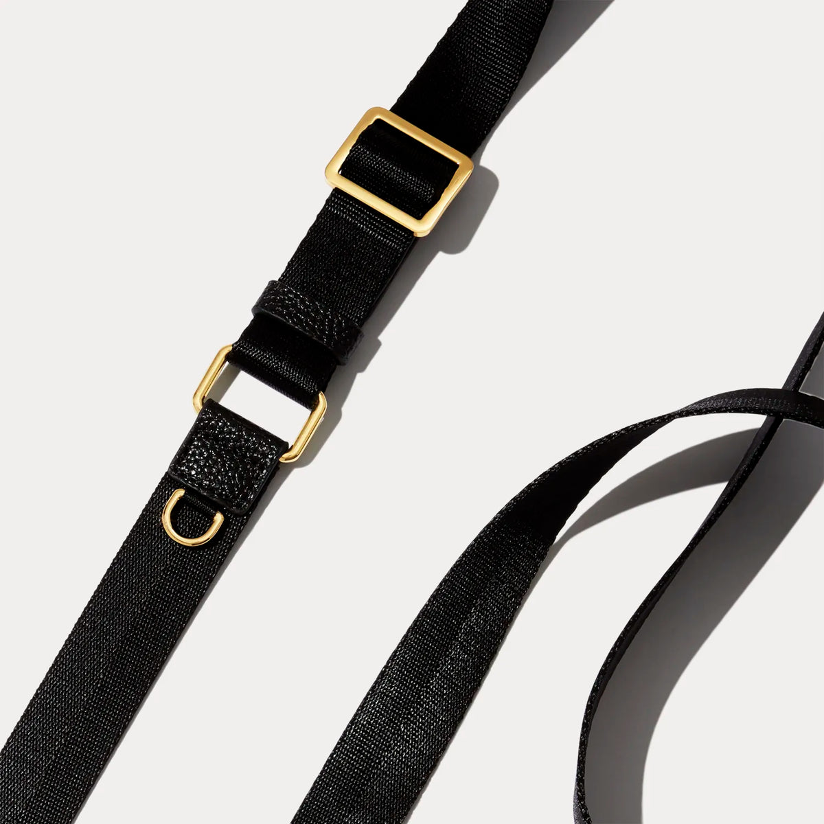 Bobby Nylon Adjustable Crossbody Strap - Black/Gold