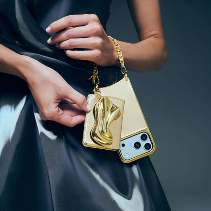 Kaia Wristlet Phone Case - Gold Patent/Gold