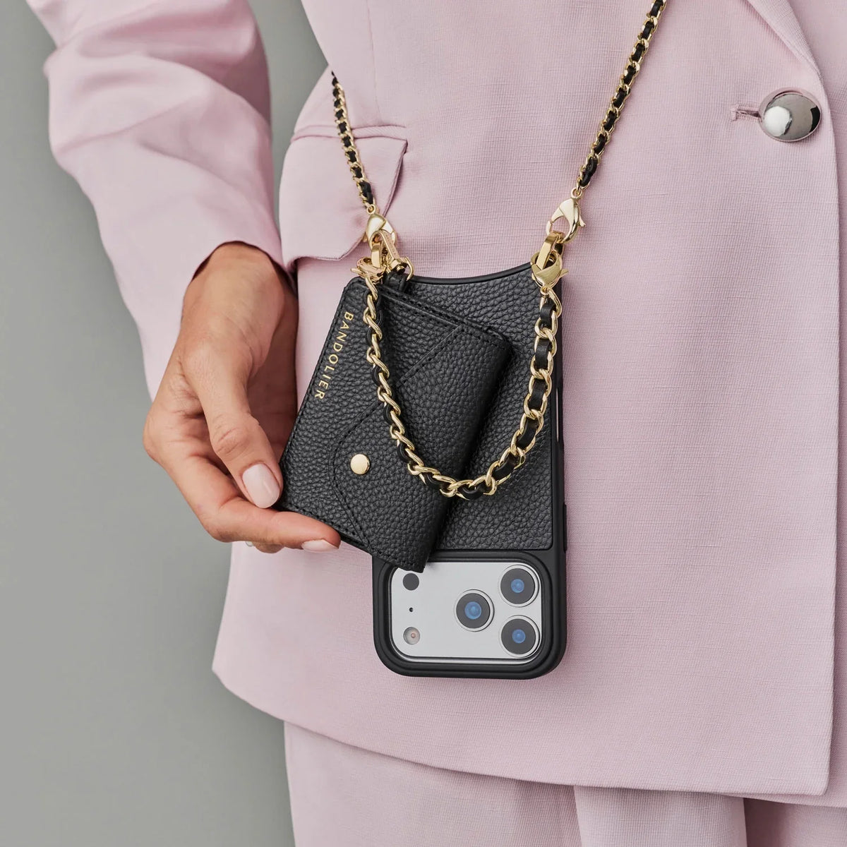 Rae Magnet Duet Wallet Crossbody Phone Case - Black/Gold