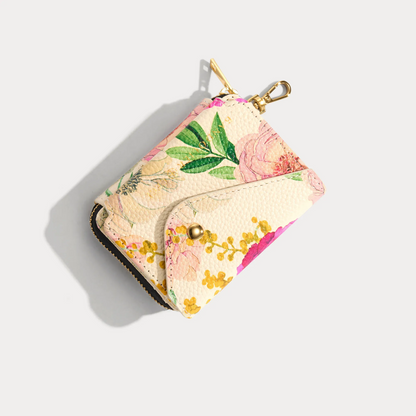 Add-On Mirror Magnet Wallet - Ceci Ivory Floral/Gold