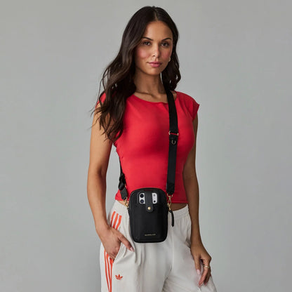 Dillon Nylon Crossbody Bag - Black/Gold