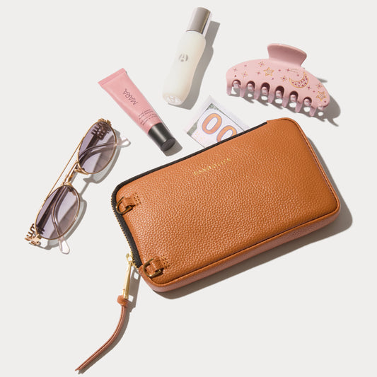 Pebble Leather Expanded Zip Pouch