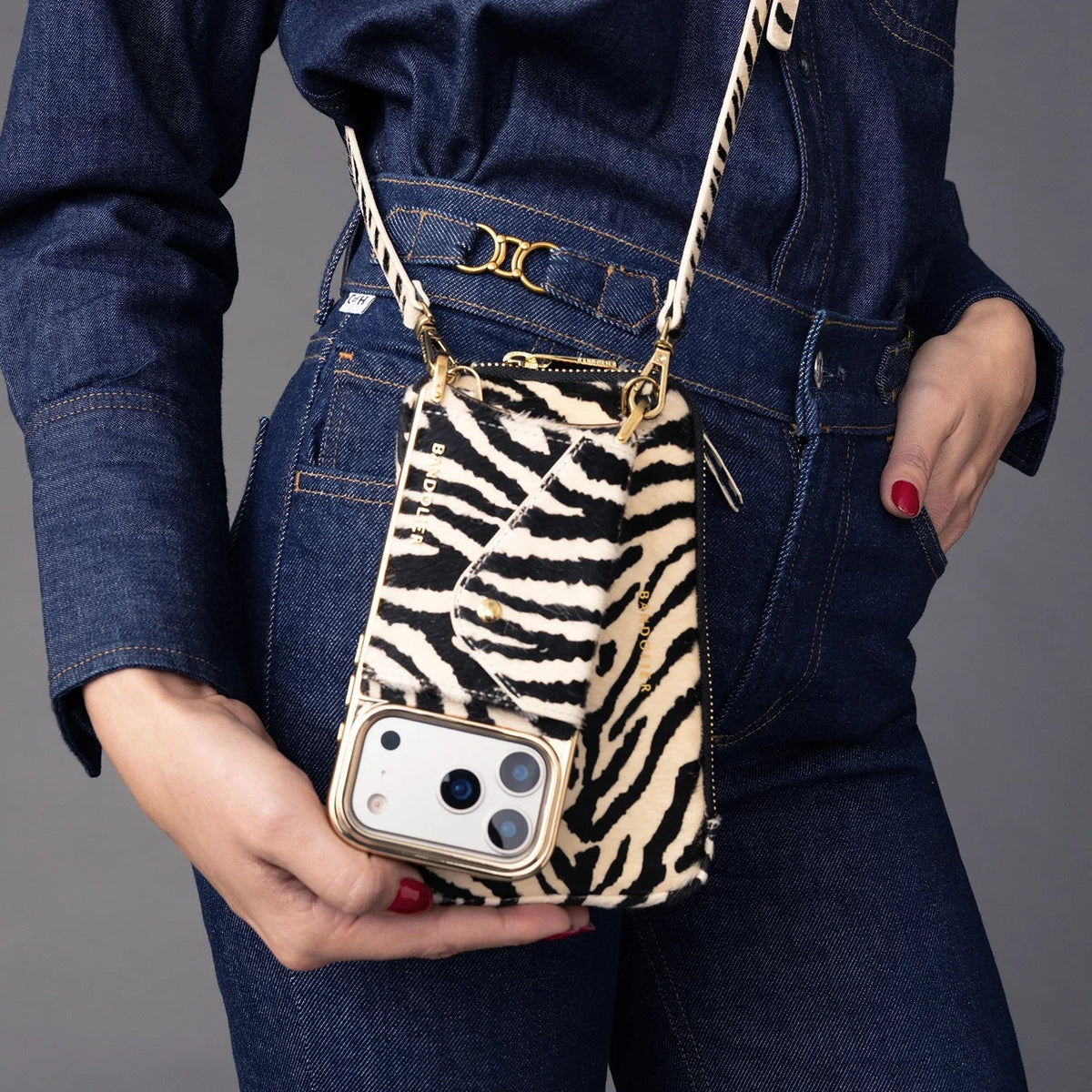 Donna Pouch Set - Zebra/Gold