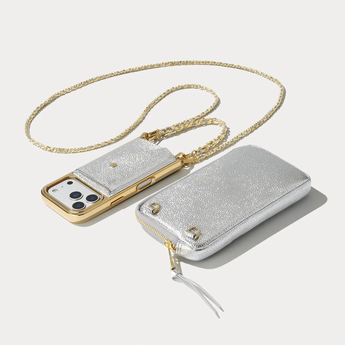 Lily Pouch Set - Metallic Silver/Chrome Gold
