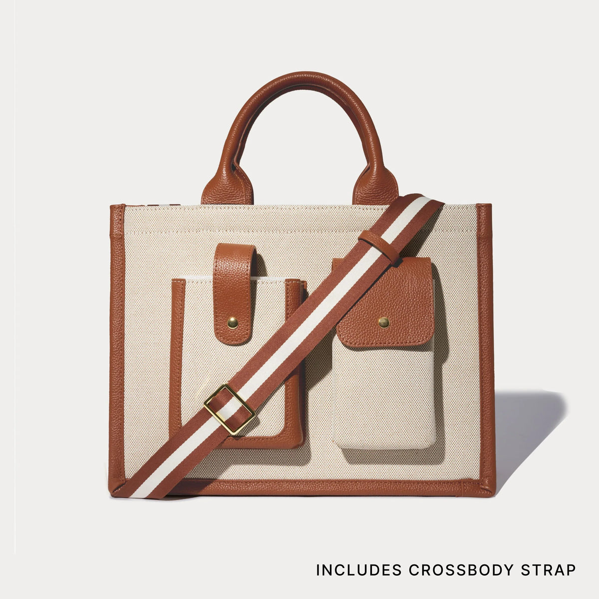 Dillon Book Tote - Cream Sienna/Gold