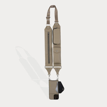Billie Utility Crossbody with Case - Greige/Silver