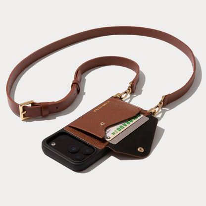 Hailey Pouch Set - Cognac/Gold