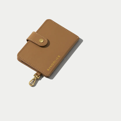 Add-On Sleek Mirror Magnet Wallet - Tan/Gold