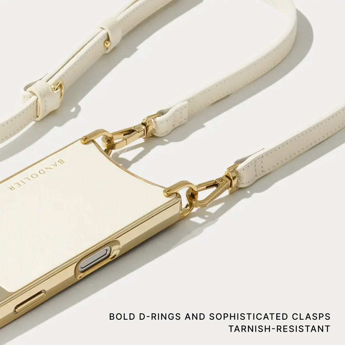 Rayna Chrome Pouch Set - Ivory/Chrome Gold
