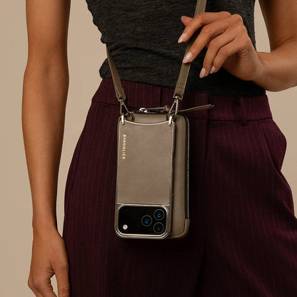 Expanded Zip Pouch - Warm Gray/Antique Silver