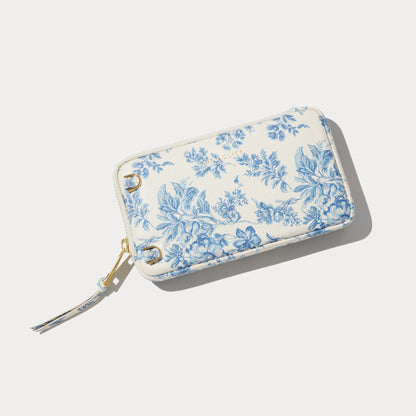 Expanded Zip Pouch - Chambray Toile/Gold