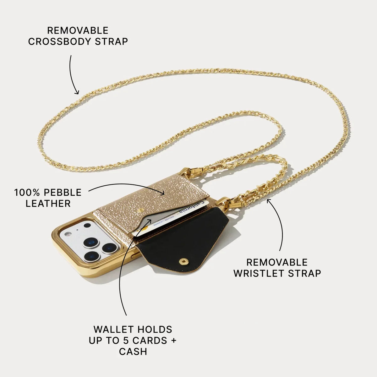 Lily Chrome Side Slot Leather Crossbody Bandolier Set