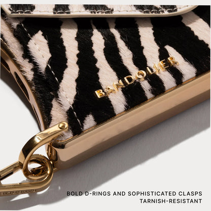 Donna Crossbody Phone Case - Zebra/Gold
