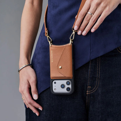 Hailey Pouch Set - Saddle Brown/Gold