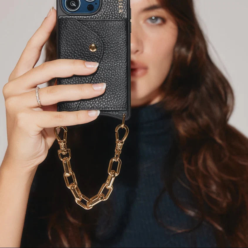 Hailey Astrid Wristlet Set - Black/Gold