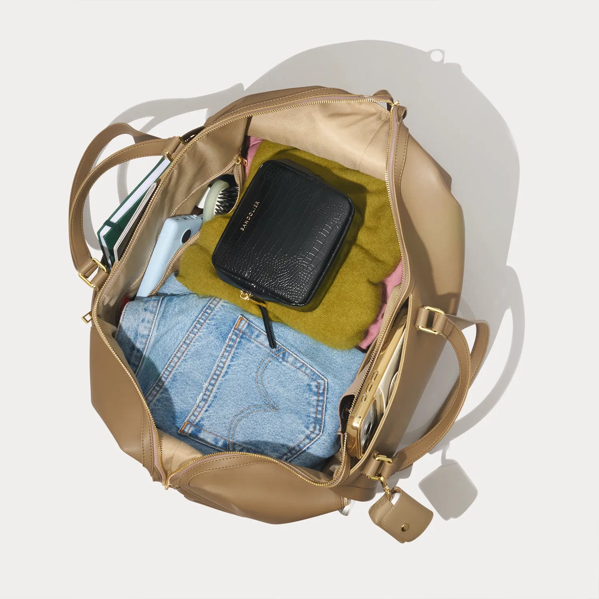 Weekender Bag - Khaki/Gold