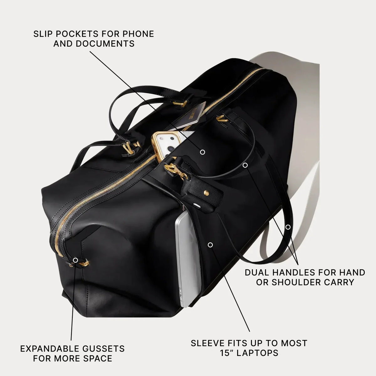 Weekender Bag - Black/Gold