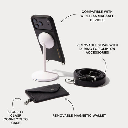 Remi Magnet Wallet Crossbody Phone Case - Black/Pewter