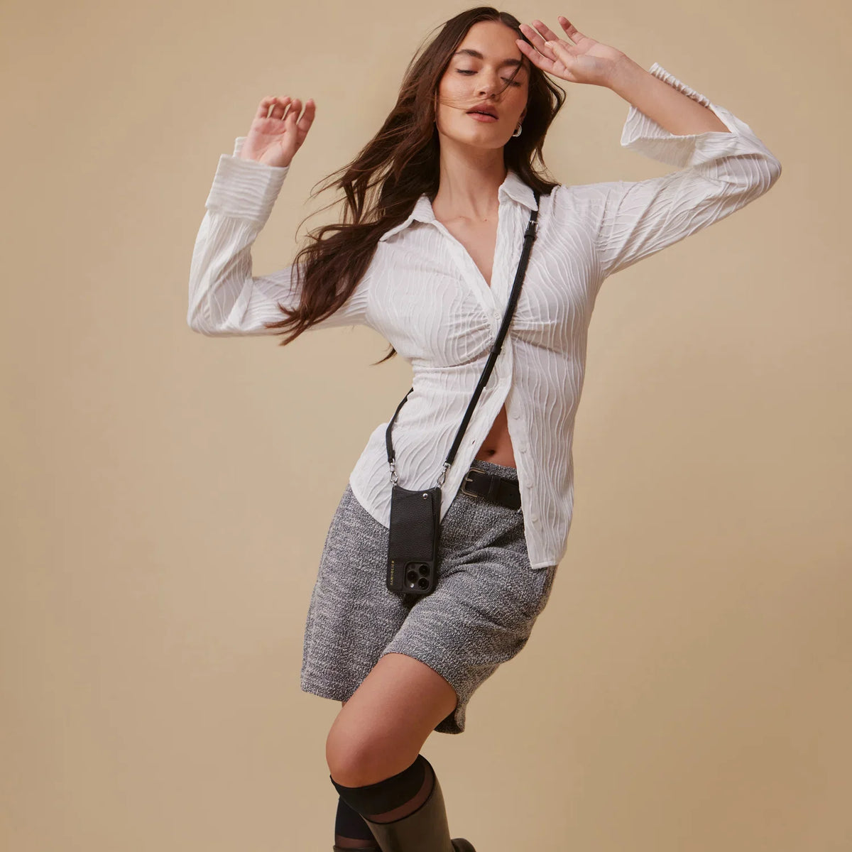 Emma Pebble Leather Crossbody Bandolier