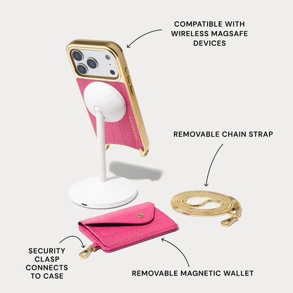 Remi Chain Chrome Magnet Wallet Crossbody Phone Case
