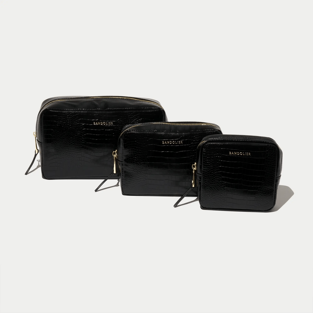 Toiletry Trio Nesting Bags - Black/Gold