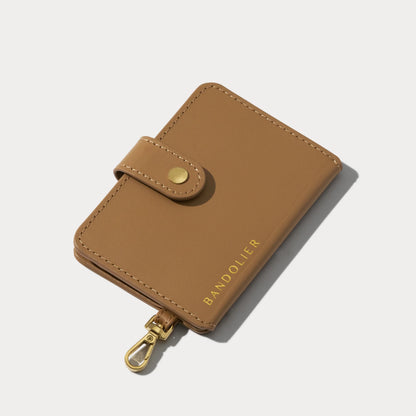 Add-On Sleek Mirror Magnet Wallet - Tan/Gold