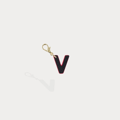 Dye Cut Initial Charm - Black/Classic Red/Gold