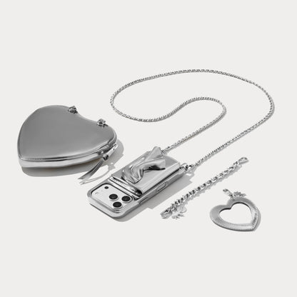 The Kaia Duet Heart Set - Silver Patent/Silver