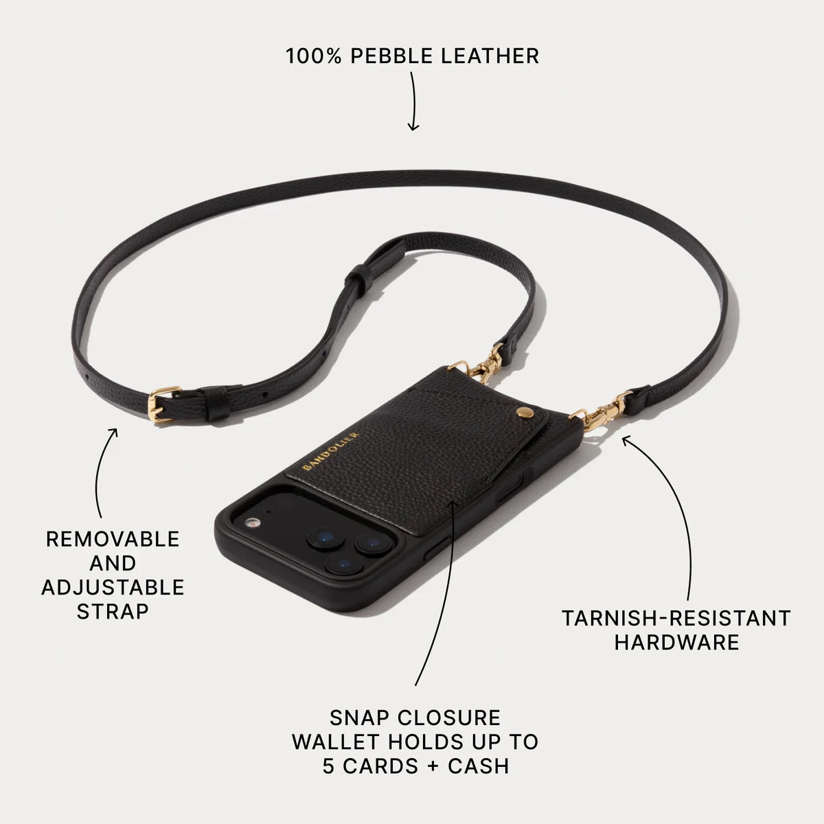 Emma Pebble Leather Crossbody Bandolier