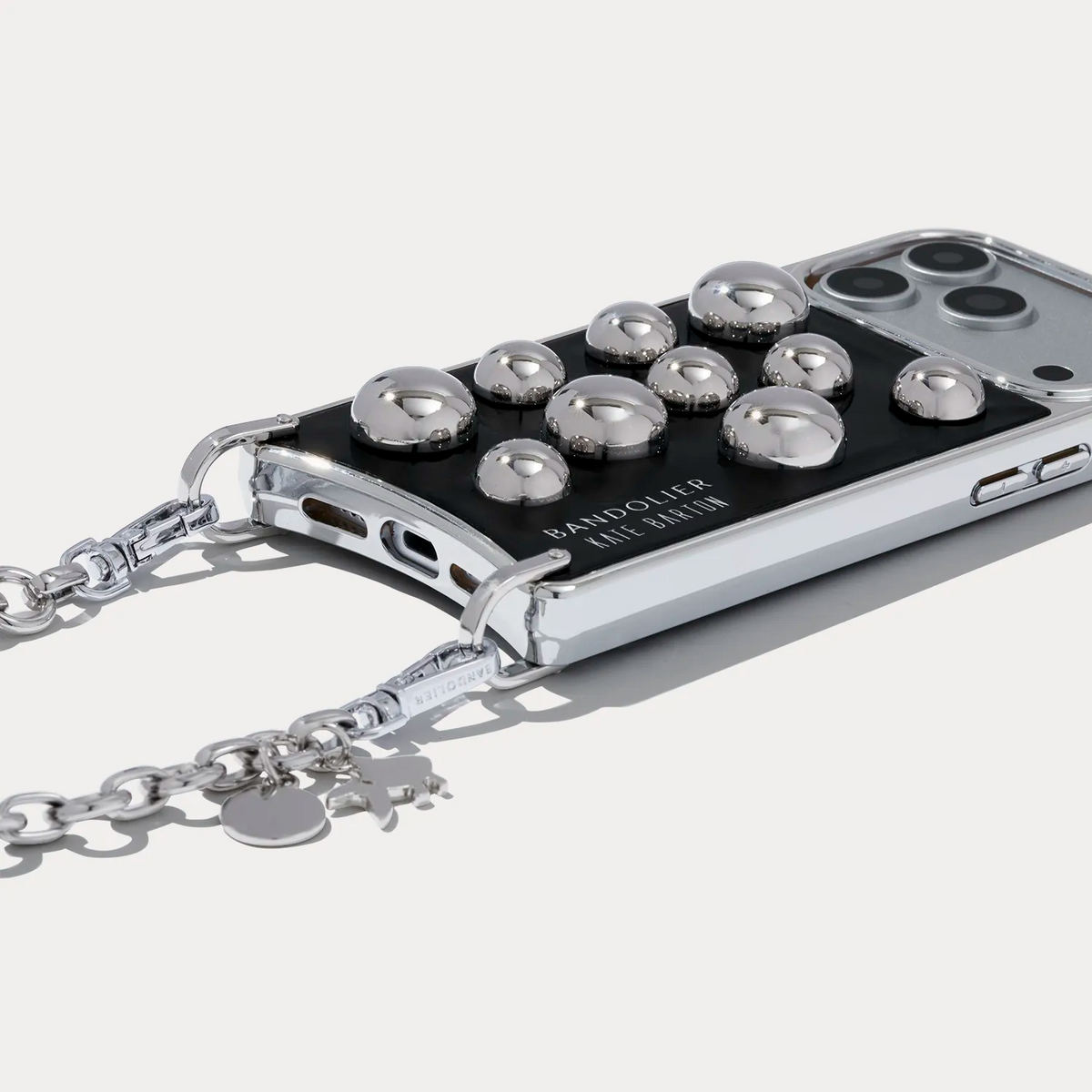 The Charlie Wristlet Pouch Set - Black Patent/Silver
