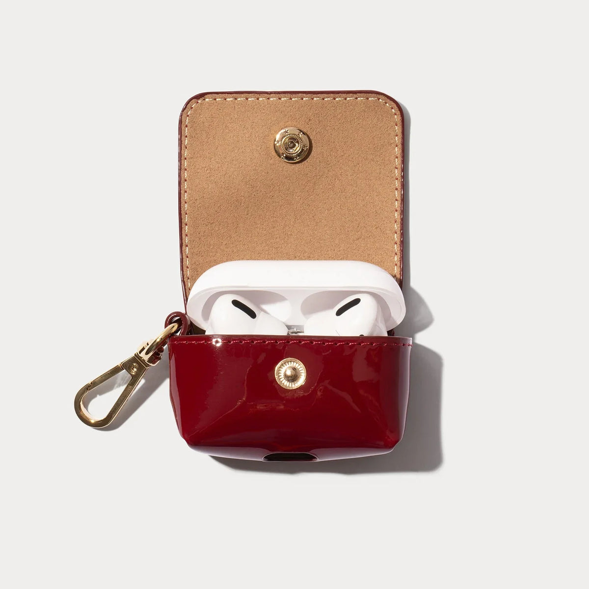 Avery AirPods Clip-On Pouch - Cranberry/Gold