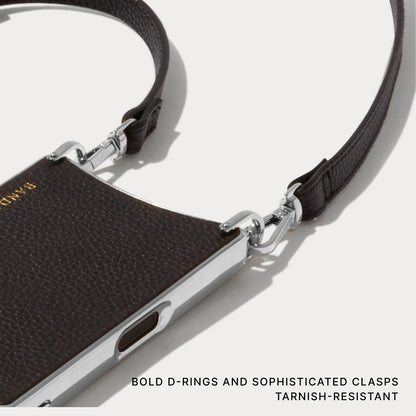 Rayna Chrome Crossbody Phone Case - Black/Chrome Silver