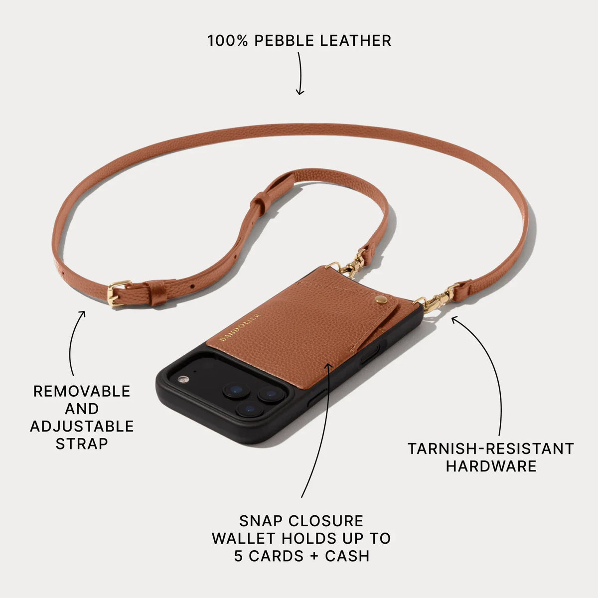Emma Pebble Leather Crossbody Bandolier