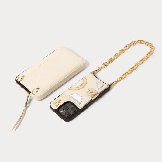 Isla Pouch Set - Ivory/Gold