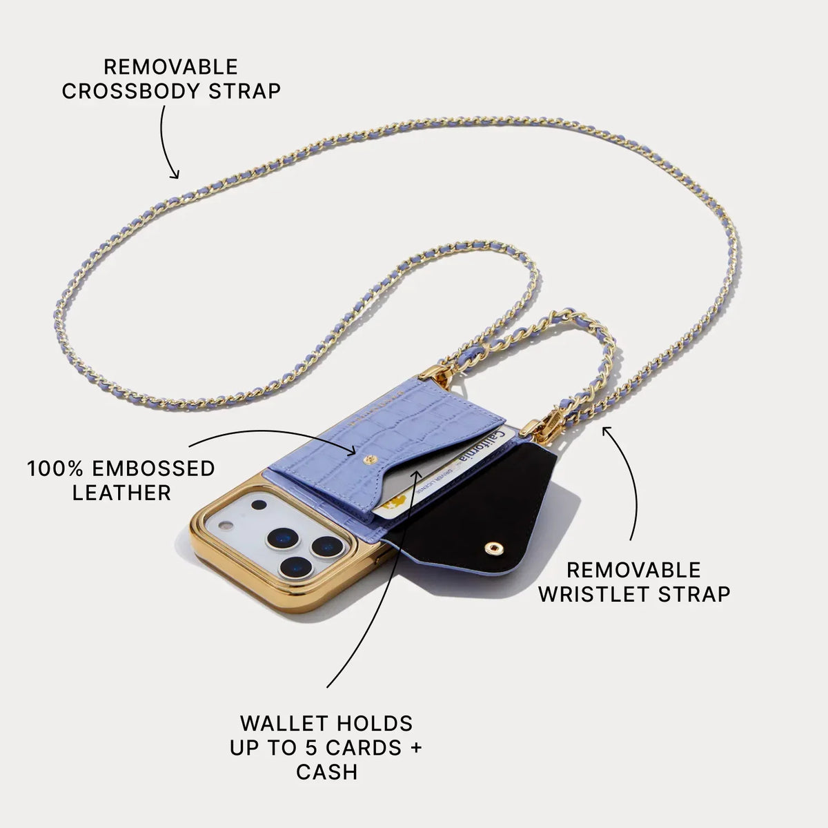 Lily Chrome Side Slot Leather Crossbody Bandolier Set