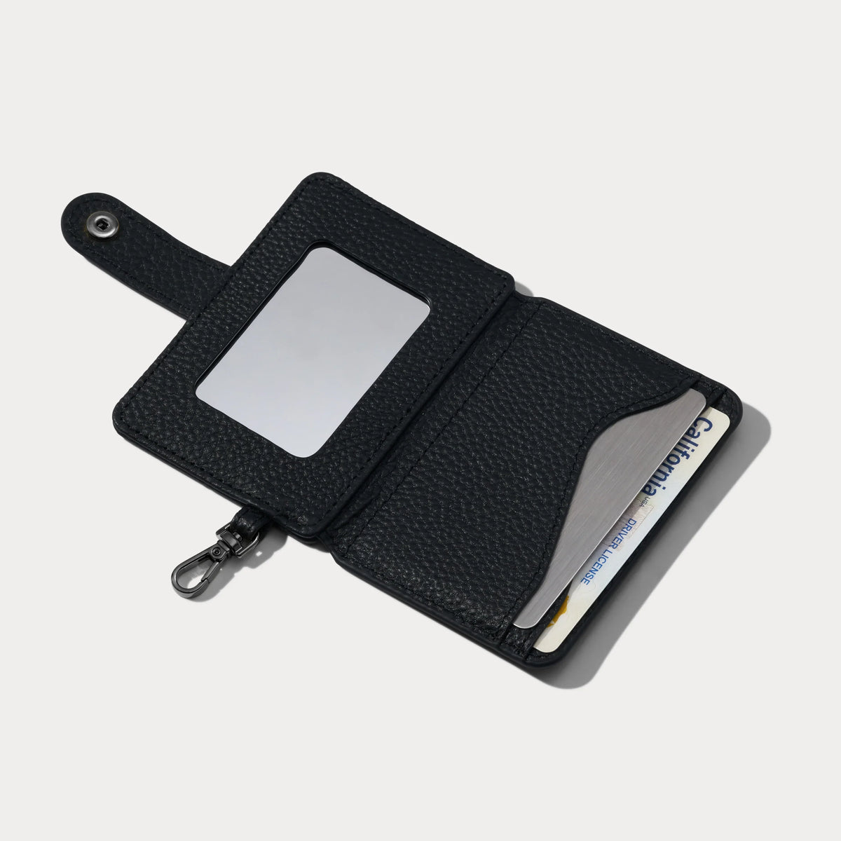Add-On Sleek Mirror Magnet Wallet - Black/Pewter
