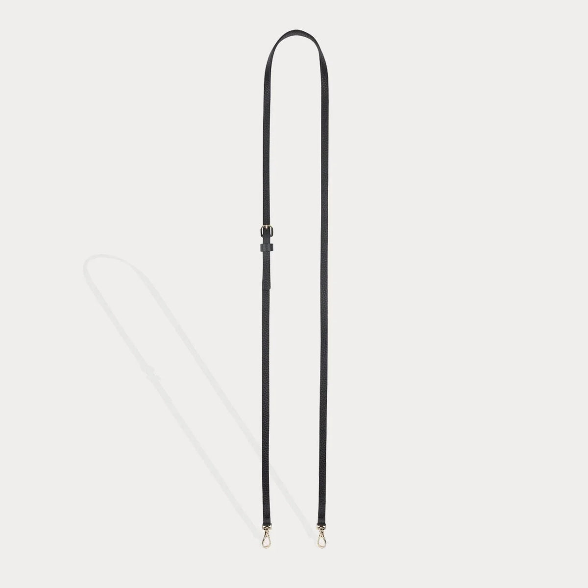 Emma Pebble Leather Adjustable Strap - Black/Gold