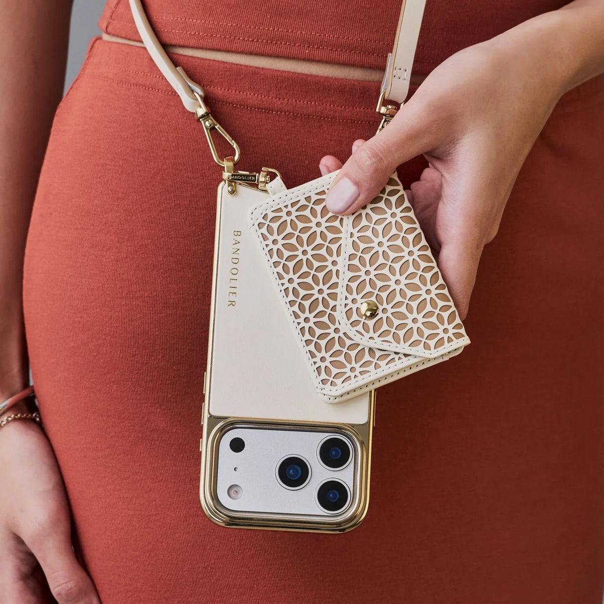 Mira Chrome Magnet Wallet Crossbody Phone Case