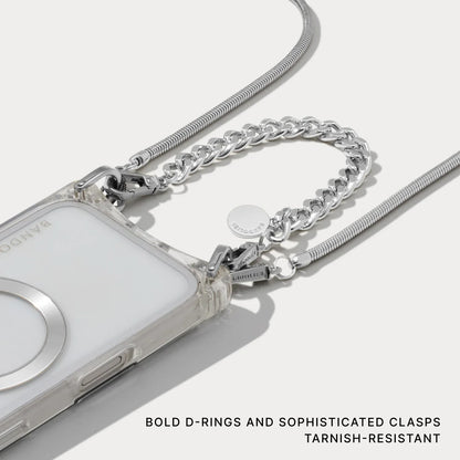 Palmer Magnet Duet Crossbody Phone Case - Clear/Silver