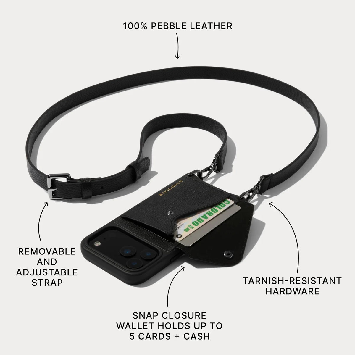 Hailey Side Slot Leather Crossbody Bandolier