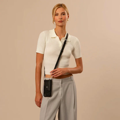 Hailey Side Slot Leather Crossbody Bandolier
